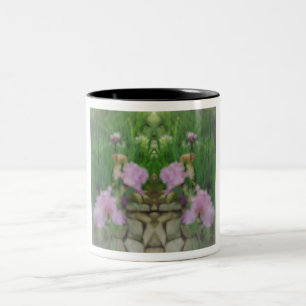 Caneca De Café Em Dois Tons Surreal Fantasy Iris Floral Path