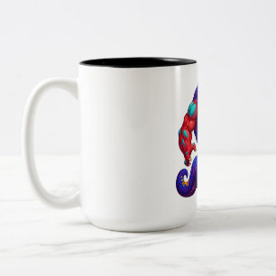 Caneca De Café Em Dois Tons Surto de Monstro Vibrante