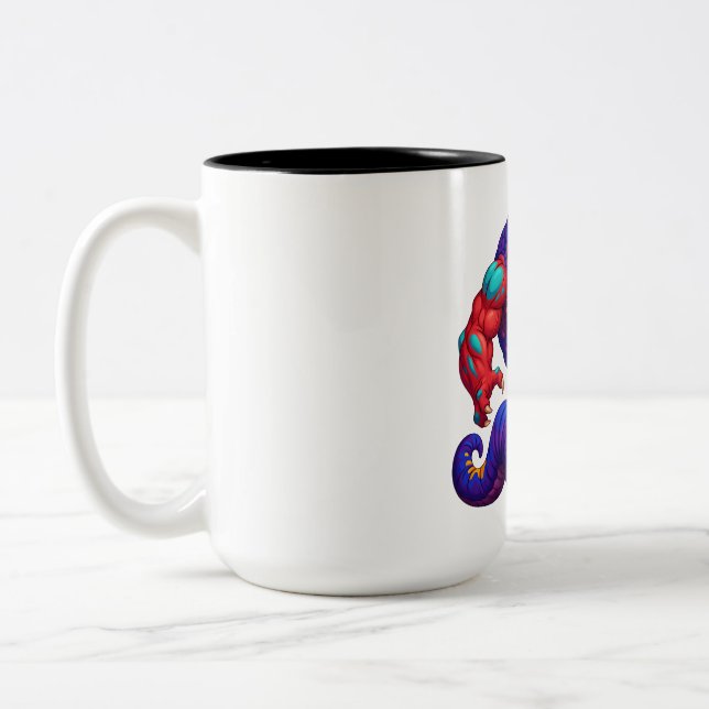 Caneca De Café Em Dois Tons Surto de Monstro Vibrante (Esquerda)