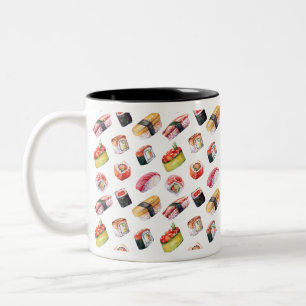 Caneca De Café Em Dois Tons Sushi-comida japonês e nigiri