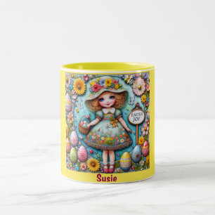 Caneca De Café Em Dois Tons SUSIE ~ Garota Vintage ~ Muito Doce 