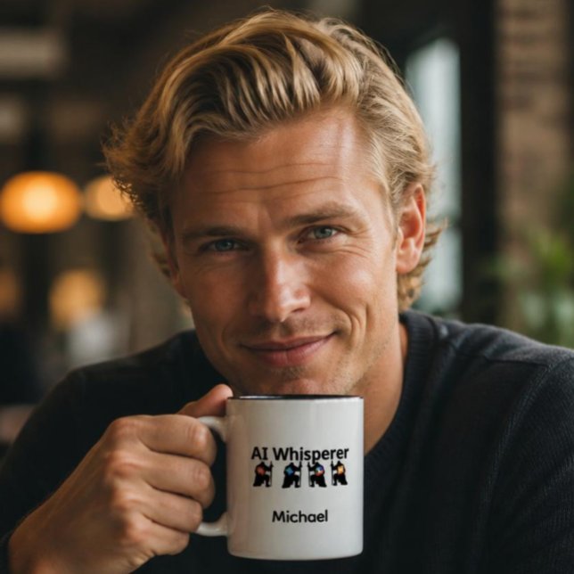 Caneca De Café Em Dois Tons Sussurrador de IA (Criador carregado)