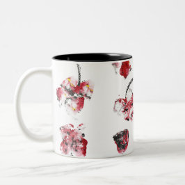 Caneca De Café Em Dois Tons Sussurros Florais - Acrílico Abstrato Hibisco & Ro