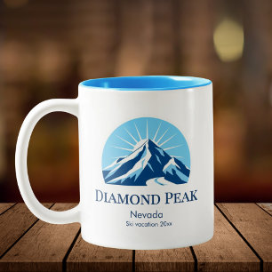 Caneca De Café Em Dois Tons Suvenir da estação de esqui Diamond Peak Nevada La