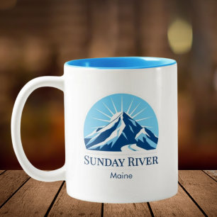 Caneca De Café Em Dois Tons Suvenir da estação de esqui Sunday River Maine
