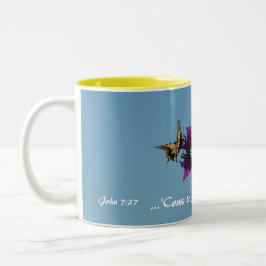 Caneca De Café Em Dois Tons Swallowtail no bougainvillea