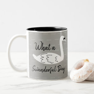 Caneca De Café Em Dois Tons Swan e ondas maravilhosas do dia