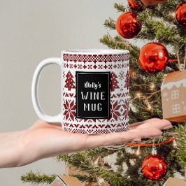 Caneca De Café Em Dois Tons Sweater de Natal do Estilo Nórdico Personalizado