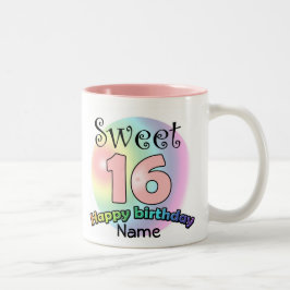 Caneca De Café Em Dois Tons Sweet 16 (with name)