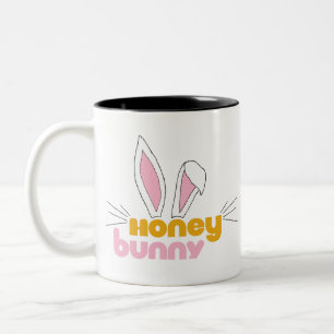 Caneca De Café Em Dois Tons Sweet Happy Hunny Bunny Honey Rabbit Art