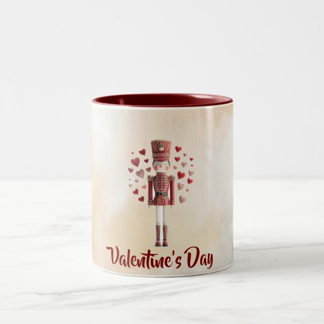Caneca De Café Em Dois Tons Sweet Valentine’s Day Nutcracker Love Coffee Mug (Centro)