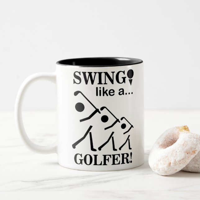 Caneca De Café Em Dois Tons Swing Como Um Golfe De Golfe (Com Donut)
