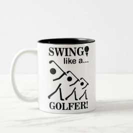 Caneca De Café Em Dois Tons Swing Como Um Golfe De Golfe