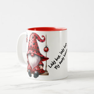 Caneca De Café Em Dois Tons Swing Ladybug Gnomos Cerâmica Mug