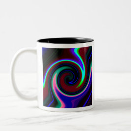 Caneca De Café Em Dois Tons Swirl Retro Neon
