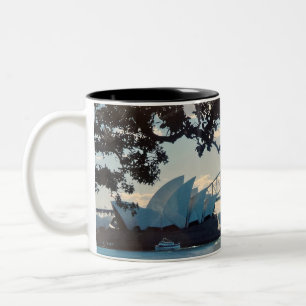 CANECA DE CAFÉ EM DOIS TONS SYDNEY HARBOR OPERA HOUSE AUSTRALIA MUG