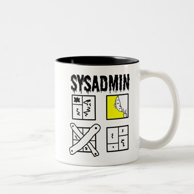 Caneca De Café Em Dois Tons Sysadmin - Administrador do sistema (Direita)
