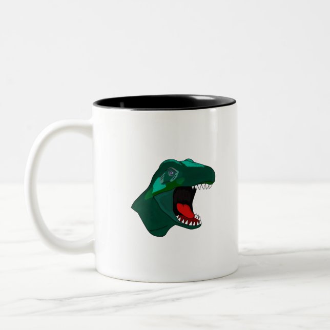 Caneca De Café Em Dois Tons T Rex Dinossaur (Esquerda)