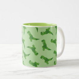 Caneca De Café Em Dois Tons T-Rex Origami