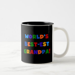 Caneca De Café Em Dois Tons T-shirt brilhantes das cores do vovô do Melhor-est
