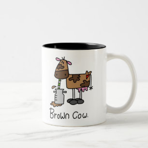 Caneca De Café Em Dois Tons T-shirt e presentes da vaca de Brown