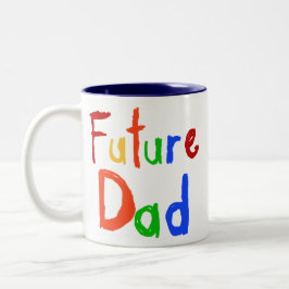Caneca De Café Em Dois Tons T-shirt e presentes futuros do pai do texto do