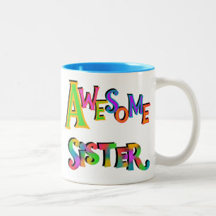 Caneca De Café Em Dois Tons T-shirt e presentes impressionantes da irmã
