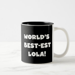 Caneca De Café Em Dois Tons T-shirt preto e branco do Melhor-est Lola do mundo