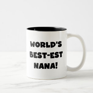 Caneca De Café Em Dois Tons T-shirt preto e branco do Melhor-est Nana do mundo