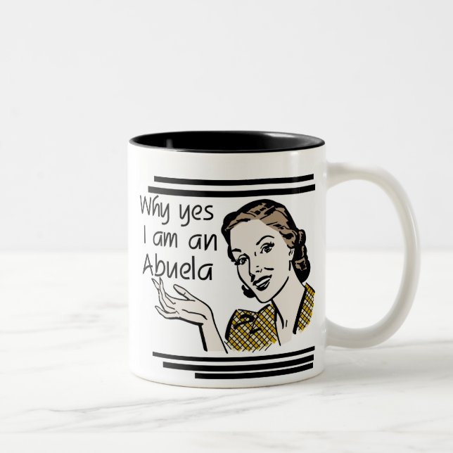 Caneca De Café Em Dois Tons T-shirt retros e presentes de Abuela (Direita)