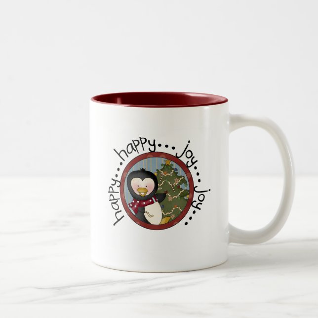 Caneca De Café Em Dois Tons T-shirts e presentes no feriado pinguim (Direita)