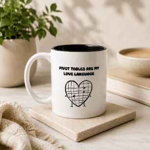 Caneca De Café Em Dois Tons Tabelas Dinâmicas Meu Amor Linguagem de Dados Paix