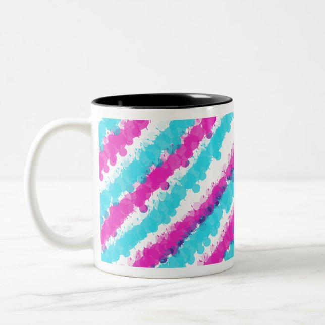 Caneca De Café Em Dois Tons Tabuleiro Azul e Brilhante Rosa (Esquerda)