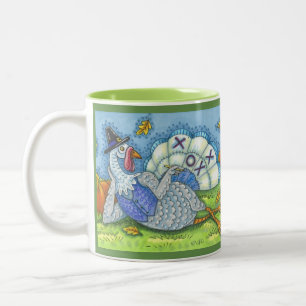 CANECA DE CAFÉ EM DOIS TONS TAC TICO TOE TURQUIA, OBRIGADO AO PÁSSARO DOIS TOM