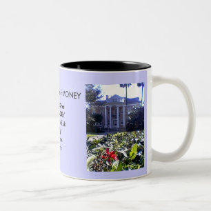 Caneca De Café Em Dois Tons Taça As Cinco Regras da Casa e Carro de DINHEIRO