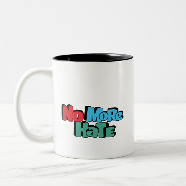 Caneca De Café Em Dois Tons Taça Café: Sem Mais Ódio (Esquerda)