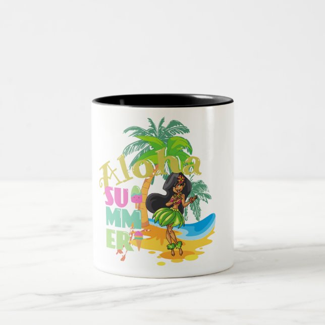 Caneca De Café Em Dois Tons Taça de Café Aloha Hula (Centro)