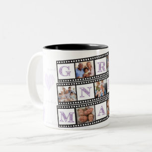 Caneca De Café Em Dois Tons Taça de café da vovó personalizada com 7 fotos!