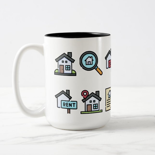 Caneca De Café Em Dois Tons Taça De Café Imobiliário Concebida (Esquerda)