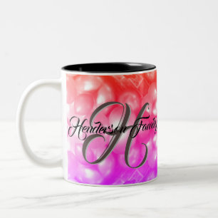 Caneca De Café Em Dois Tons Taça de Café Monograma da Família de Aniversário P