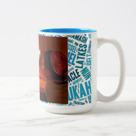 Caneca De Café Em Dois Tons Taça de Café Personalizada de Hanukkah Feliz