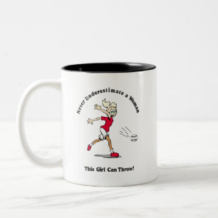 Caneca De Café Em Dois Tons Taça do Café: Jogando Beisebol Softball