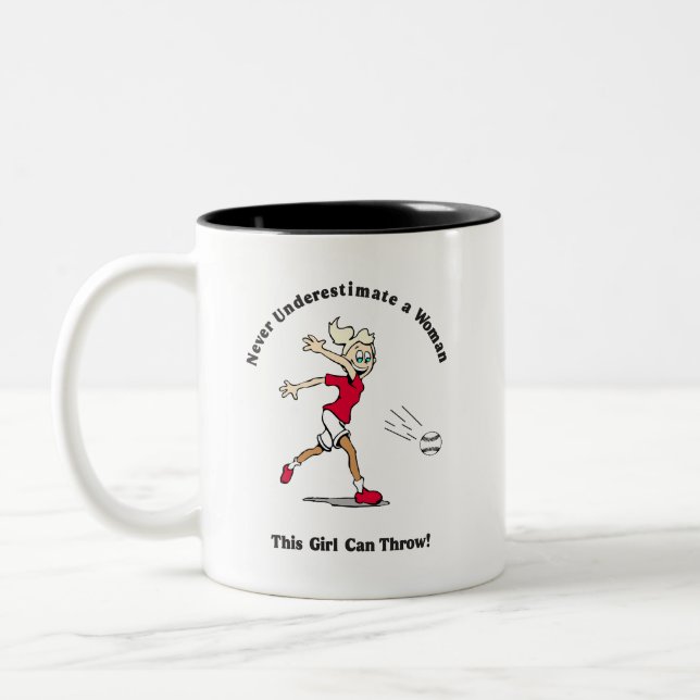 Caneca De Café Em Dois Tons Taça do Café: Jogando Beisebol Softball (Esquerda)