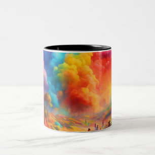 Caneca De Café Em Dois Tons Taça Elegante