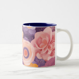 Caneca De Café Em Dois Tons Taça Flor para Amantes Estéticos