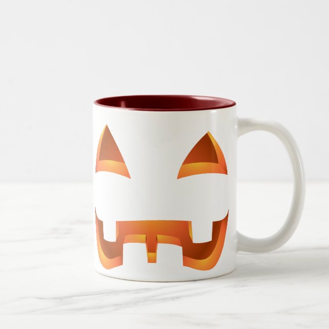 Caneca De Café Em Dois Tons Taça Jack-o-Lanterna de Halloween Mugs / Copas (Direita)