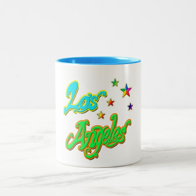 Caneca De Café Em Dois Tons Taça "Los Angeles Star 2" (Centro)