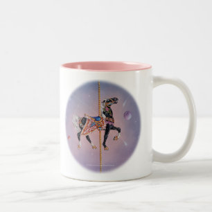 Caneca De Café Em Dois Tons Taça - Petaluma Carousel Horse 2
