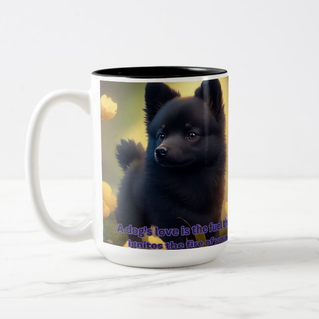 Caneca De Café Em Dois Tons Taça Schipperke (Esquerda)