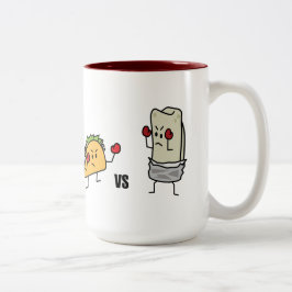Caneca De Café Em Dois Tons Taco contra o burrito
